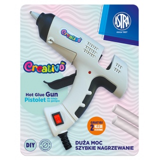 Pistolet do kleju na gorąco Creativo 30W + 2 kleje, Kleje, Galanteria biurowa