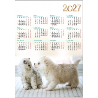 KALENDARZ JEDNOPLANSZOWY PL11 PRZYJACIELE 2027, Ścienne, Kalendarze