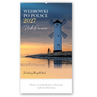 KALENDARZ REKLAMOWY RW04 WĘDR&Oacute;WKI PO POLSCE 2027, Ścienne, Kalendarze