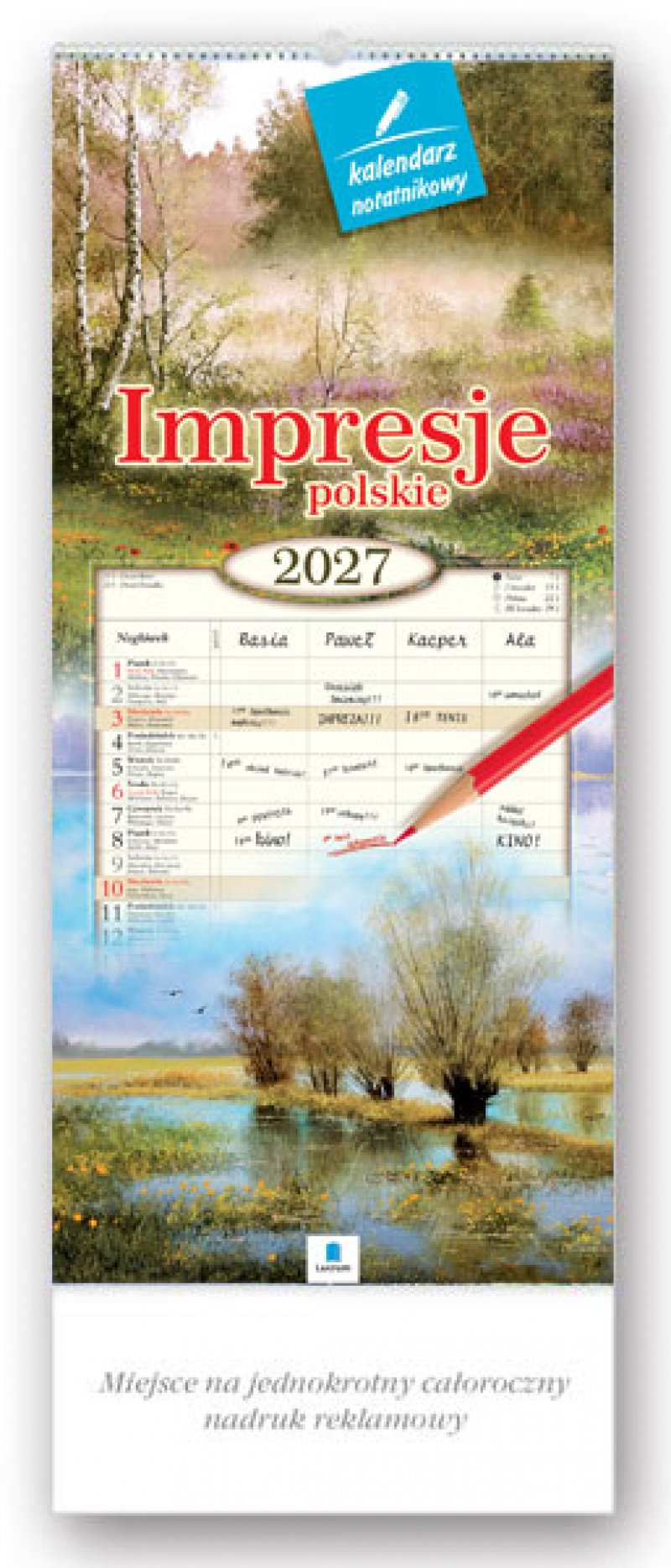 KALENDARZ NOTATNIKOWY WN01 IMPRESJE POLSKIE 2027, Ścienne, Kalendarze