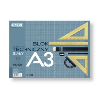 BLOK TECHNICZNY A3 BIAŁY BT-6 250gr.10k.PREMIUM, Bloki, Zeszyty i bloki