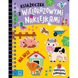 Książeczka z wielorazowymi naklejkami. Na wsi., Edukacyjne, Książeczki