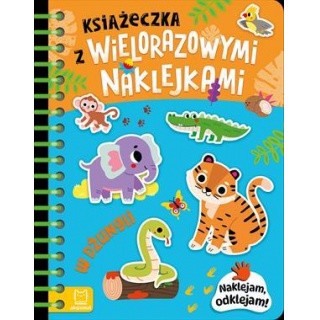 Książeczka z wielorazowymi naklejkami. W dżungli, Edukacyjne, Książeczki