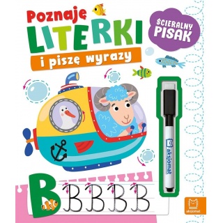 Poznaję literki i piszę wyrazy. Ścieralny pisak, Edukacyjne, Książeczki