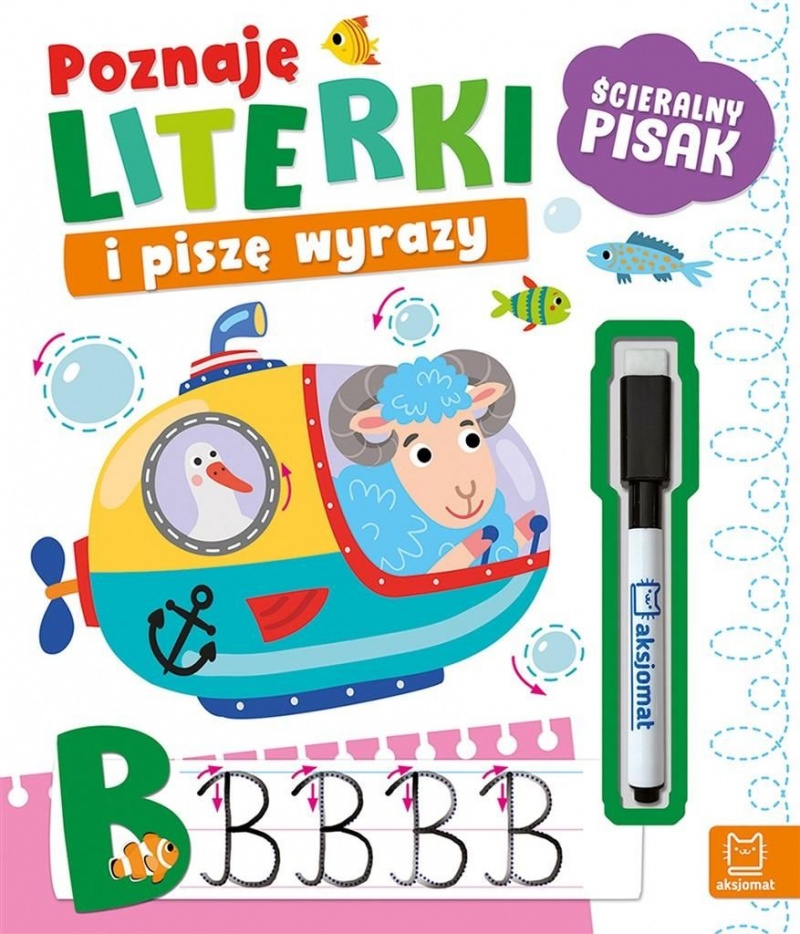 Poznaję literki i piszę wyrazy. Ścieralny pisak, Edukacyjne, Książeczki