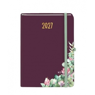 KALENDARZ BOTANICAL A4 TDW BORDOWY 2027, Tygodniowe, Kalendarze