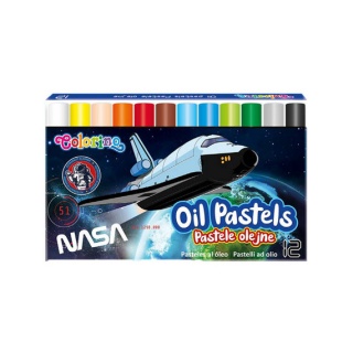 PASTELE OLEJNE 12KOL.NASA COLORINO, Pastele, węgiel rysunkowy, Plastyka