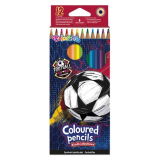 KREDKI OŁ&Oacute;WKOWE 12 KOL.FOOTBALL COLORINO, Kredki oł&oacute;wkowe, Plastyka