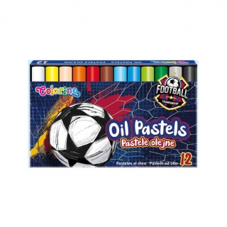 PASTELE OLEJNE 12KOL.FOOTBALL COLORINO, Pastele, węgiel rysunkowy, Plastyka