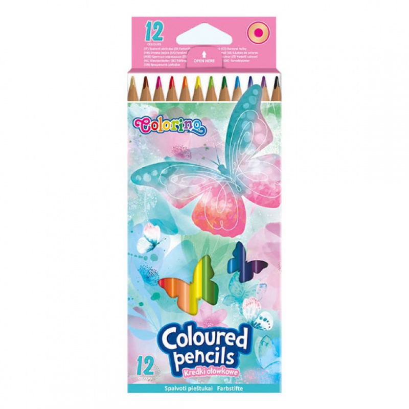 KREDKI OŁ&Oacute;WKOWE TR&Oacute;JKĄTNE 12 KOL.DREAMS COLORINO, Kredki oł&oacute;wkowe, Plastyka