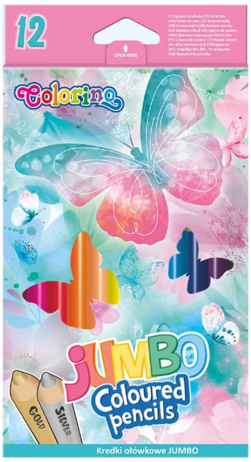 KREDKI OŁ&Oacute;WKOWE TR&Oacute;JKĄTNE JUMBO 12 KOL.DREAMS, Kredki oł&oacute;wkowe, Plastyka