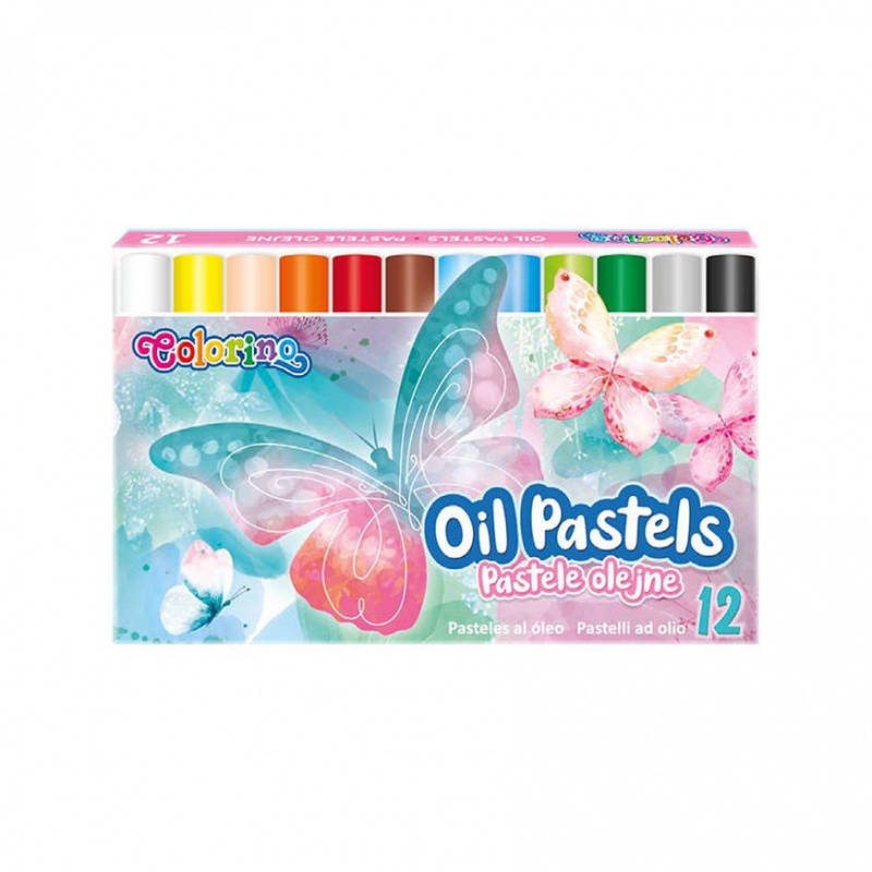 PASTELE OLEJNE 12KOL.DREAMS COLORINO, Pastele, węgiel rysunkowy, Plastyka