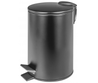 Kosz ze stopką DONAU HOME Modern, wolnoopadający, 3l, czarny, Kosze metal, Wyposażenie biura