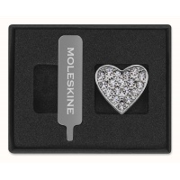Pin MOLESKINE Heart Crystal, silver