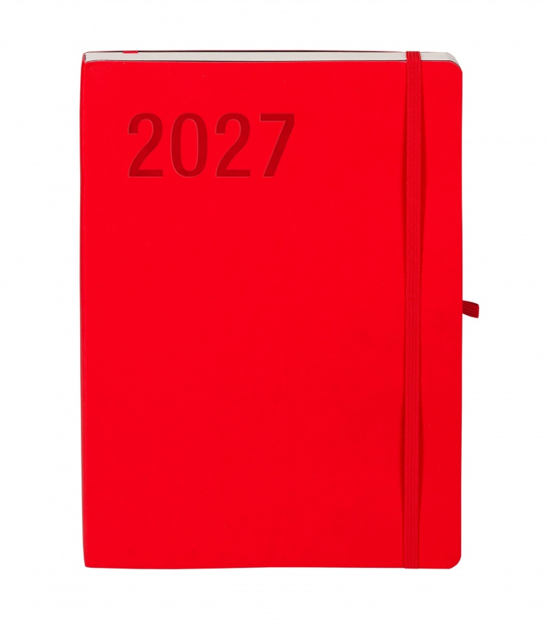 KALENDARZ IMPRESJA B5 TDW CZERWONY 2027, Tygodniowe, Kalendarze