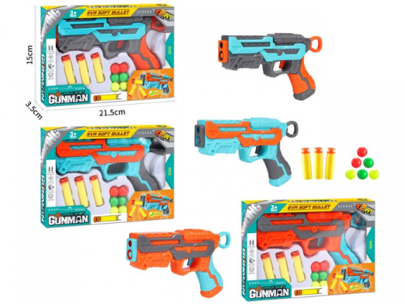 PISTOLET POCISKI Z PIANKI BBRO7351, Dla chłopca, Zabawki