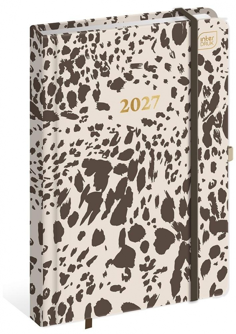 KALENDARZ KSIĄŻKOWY 2027 A5 192k.METAL.BROWN SPOTS, Dzienne, Kalendarze