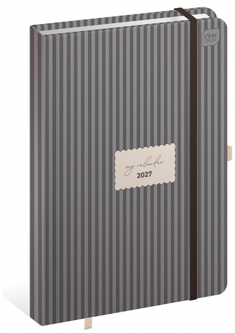 KALENDARZ KSIĄŻKOWY 2027 A5 384k.Mat+UV STRIPES, Dzienne, Kalendarze