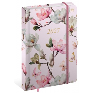 KALENDARZ KSIĄŻKOWY 2027 B5 192k.METALLIC MAGNOLIA, Dzienne, Kalendarze