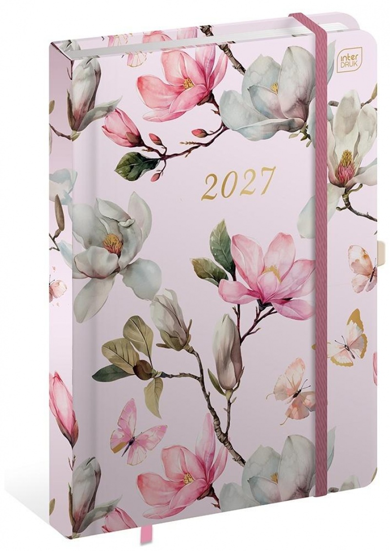 KALENDARZ KSIĄŻKOWY 2027 B5 192k.METALLIC MAGNOLIA, Dzienne, Kalendarze
