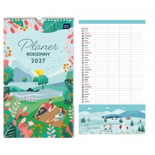 KALENDARZ PLANER RODZINNY 25x43cm.RAZEM 2027, Planery, Kalendarze