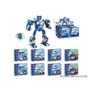 KLOCKI POLICJA ROBOT, Klocki, Zabawki