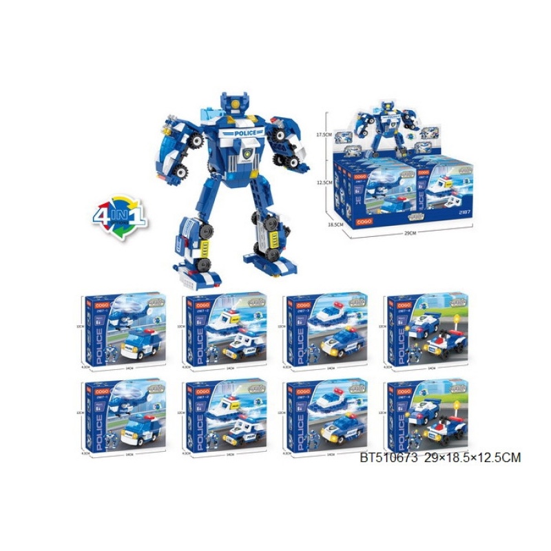 KLOCKI POLICJA ROBOT, Klocki, Zabawki