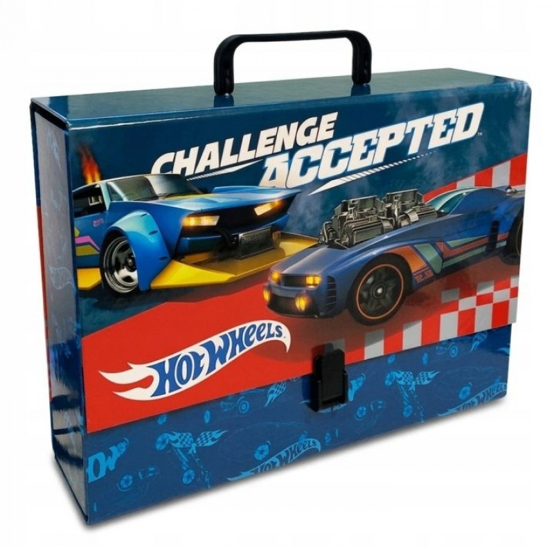 TECZKA Z RĄCZKĄ A4 XL HOT WHEELS, Teczki przestrzenne, Organizacja dokument&oacute;w