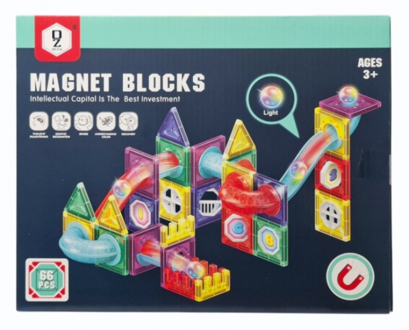 Klocki magnetyczne tor z piłkami, Zabawki