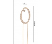 Topper 19cm z cyrkoniami cyfra 0 - złoty NERO
