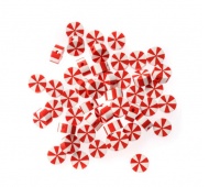 KORALIKI POLIMEROWE CUKIERKI ŚWIĄTECZNE 1cm.48szt., Koraliki, Art. kreatywne
