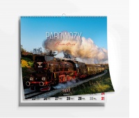 KALENDARZ ŚCIENNY DUŻY PAROWOZY 2027