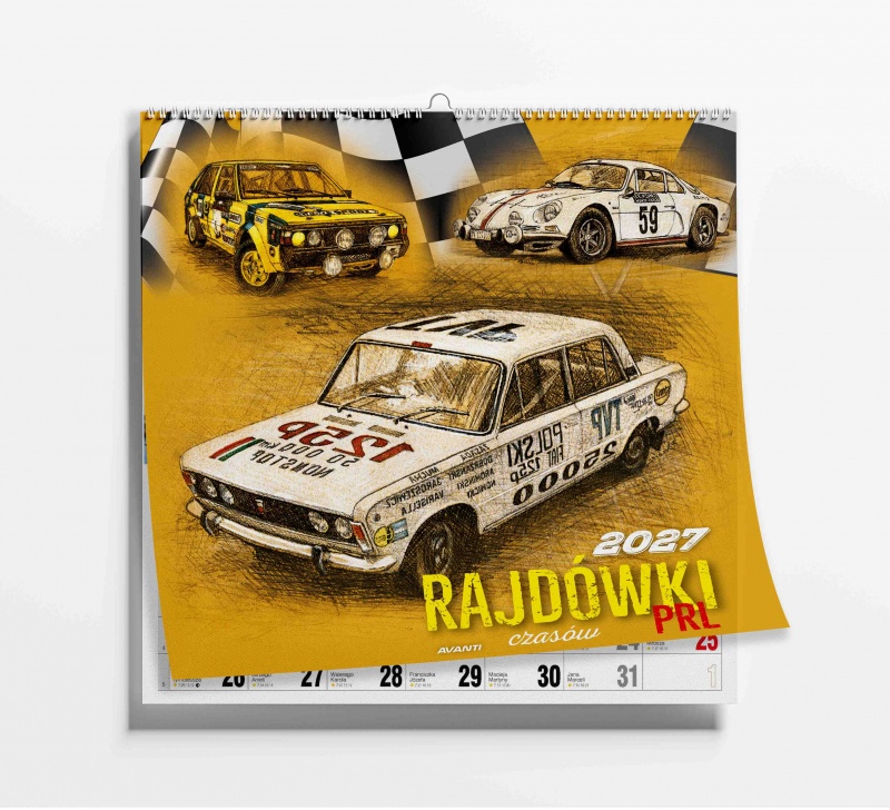 KALENDARZ ŚCIENNY DUŻY RAJD&Oacute;WKI PRL 2027, Ścienne, Kalendarze