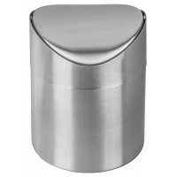 Kosz na śmieci stołowy DONAU PROFESSIONAL, 1,5l, srebrny mat, Kosze metal, Wyposażenie biura