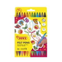Flamastry JOVI, dwustronne, 12 szt., mix kolor&oacute;w, Plastyka, Artykuły szkolne