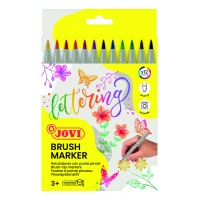 Brush Markers JOVI, brush tip, 12 pcs, assorted colors