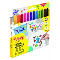Fabric markers JOVI, 12 pcs, assorted colors