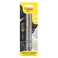 Metallic markers JOVI, 2 pcs, blister, gold, silver