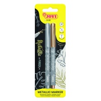 Metallic markers JOVI, 2 pcs, blister, gold, silver