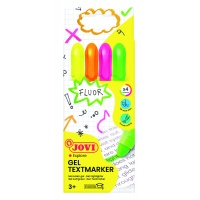 Zakreślacze żelowe JOVI, neonowe, 4 szt., mix kolor&oacute;w, Textmarkery, Artykuły do pisania i korygowania