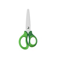 School scissors KEYROAD, 5", ergonomic, soft, blister, assorted colors