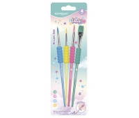 Painting brushes KEYROAD Pastel, with handles, 4 pcs., blister, assorted colors