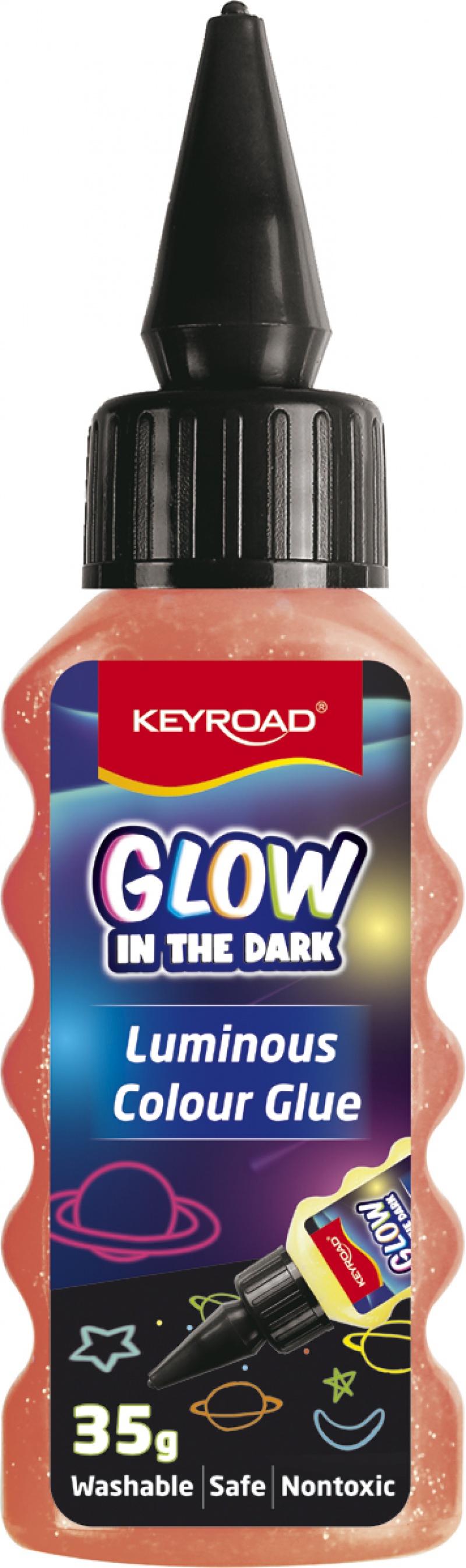 Klej w płynie KEYROAD Luminous, fluorescencyjny, pakowane na displayu, mix kolor&oacute;w, Kleje, Drobne akcesoria biurowe