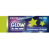 Eraser KEYROAD Luminous, fluorescent, packaged on a display, assorted colors
