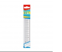 Linijka KEYROAD, 15cm, z falistą krawędzią, zawieszka, transparentna, Linijki, ekierki, kątomierze, Artykuły szkolne