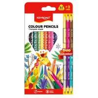 Colored pencils KEYROAD, double-sided, 15 pcs., blister, assorted colors