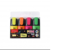 Zakreślacze KEYROAD Neon, 4 szt., blister, mix kolor&oacute;w, Textmarkery, Artykuły do pisania i korygowania