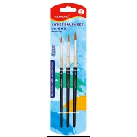 Brushes KEYROAD, round tip, 4-6-8, 3 pcs., blister, assorted colors
