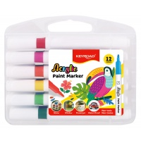 Acrylic markers KEYROAD, 12 pcs., plastic box, assorted colors