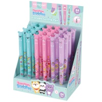 Erasable pen KEYROAD Bounce Buddies, 0.6mm, packaged on a display, assorted colors